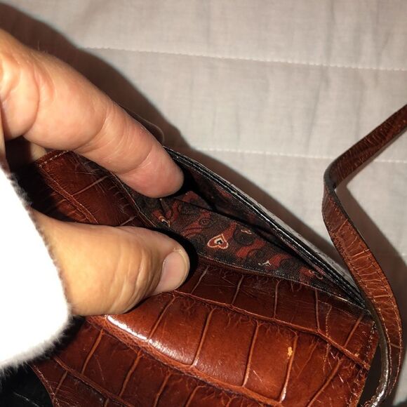 Brighton Convertible Pebbled Black Brown Silver Mini Wallet Crossbody Purse - Picture 11 of 16